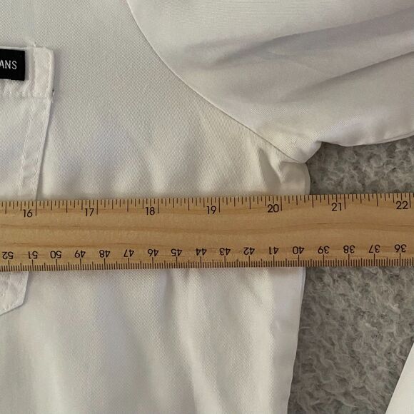 Calvin Klein Women Solid Button-Down Split-Back Shirt Size S/P Lyocell - Picture 12 of 14